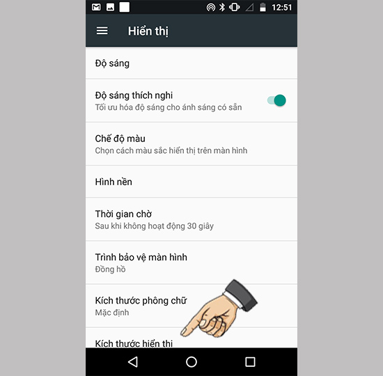 Điều chỉnh kích thước hiển thị